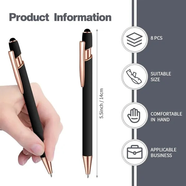 Engraved Stylus Pen with Rose Gold Trim
