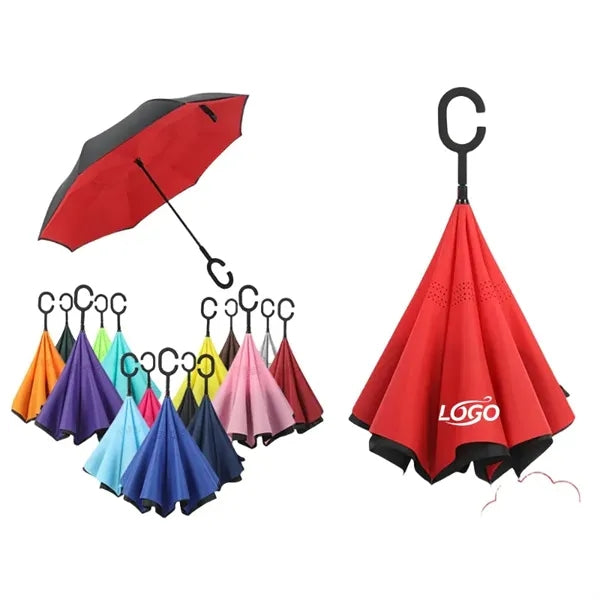 C-Shaped Handle Double-Layer Inverted Umbrella