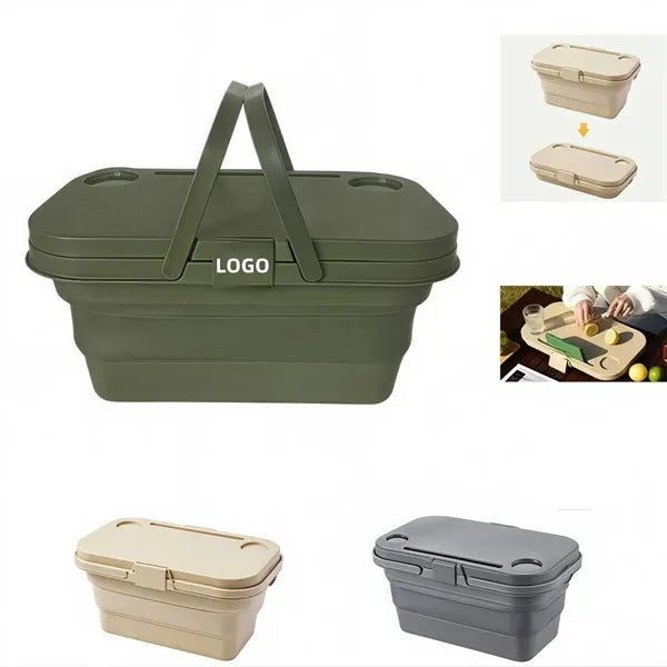 Multifunctional Foldable Picnic Basket With Table