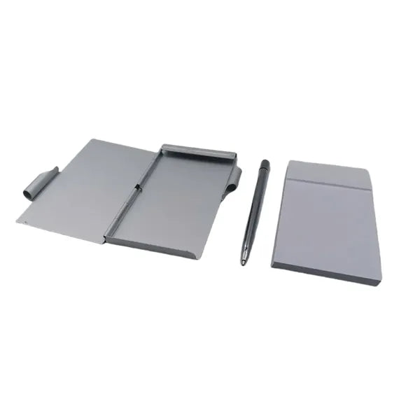 Aluminum Alloy Pocket Notepad with Pen Holder