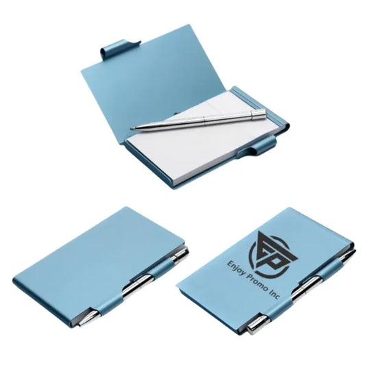 Aluminum Alloy Pocket Notepad with Pen Holder