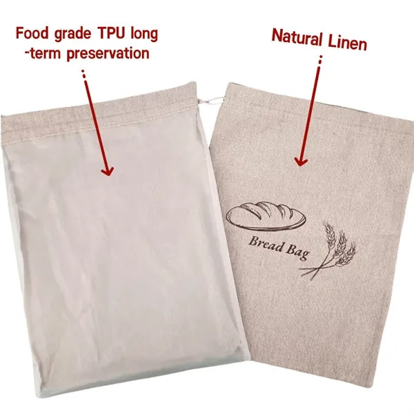 15'' Linen Drawstring Bread Bag