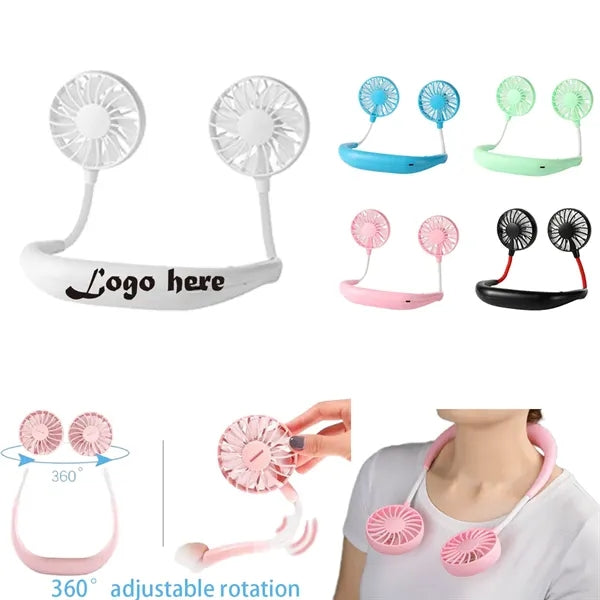 Portable USB Rechargeable Neckband Lazy Neck Fan