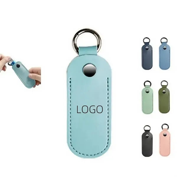 Leather U Disk Pouch Key Ring Holder