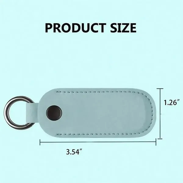 Leather U Disk Pouch Key Ring Holder