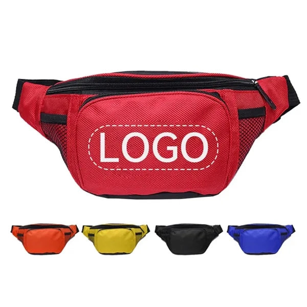 8" Nylon Fabric Durable Zipper Haversack wl Mesh Pocket