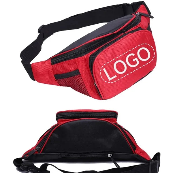 8" Nylon Fabric Durable Zipper Haversack wl Mesh Pocket