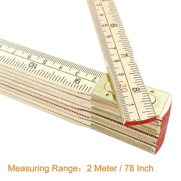 2M Foldable Ruler with Inch and Metric Measurements