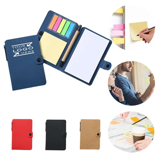Kraft Paper Sticky Note Set With Pen