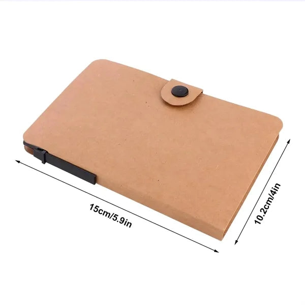Kraft Paper Sticky Note Set With Pen