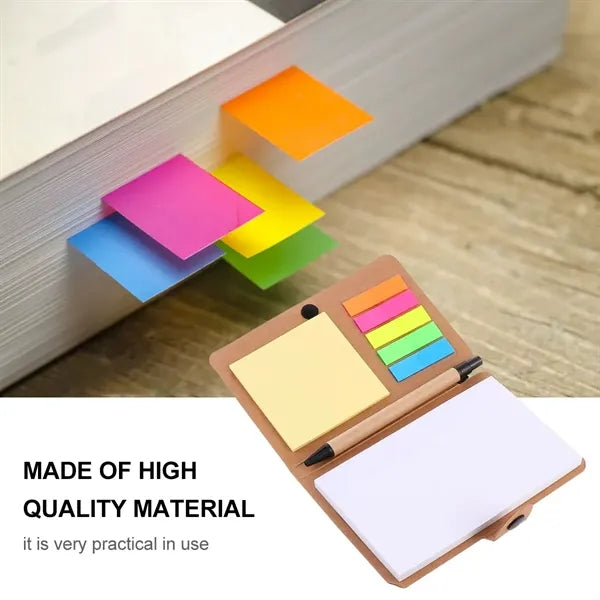 Kraft Paper Sticky Note Set With Pen