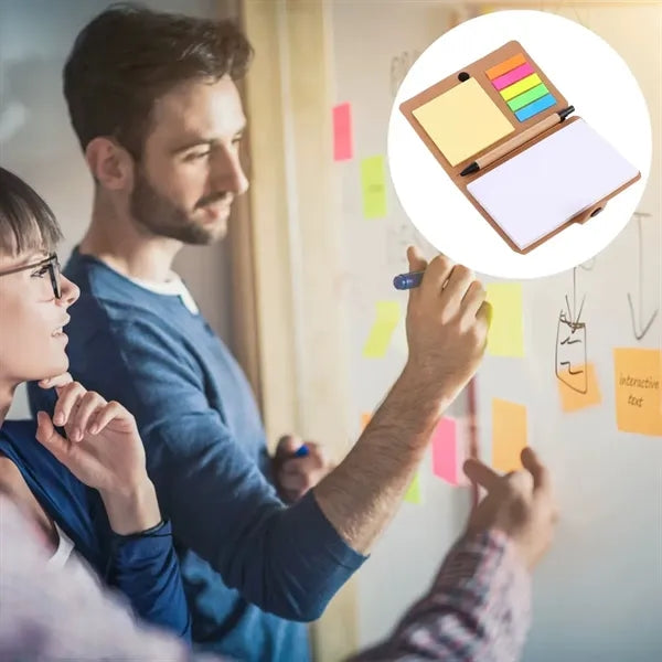 Kraft Paper Sticky Note Set With Pen