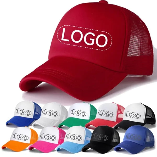 6" Size Adjustable Mesh Peaked Cap Multi Color Optional