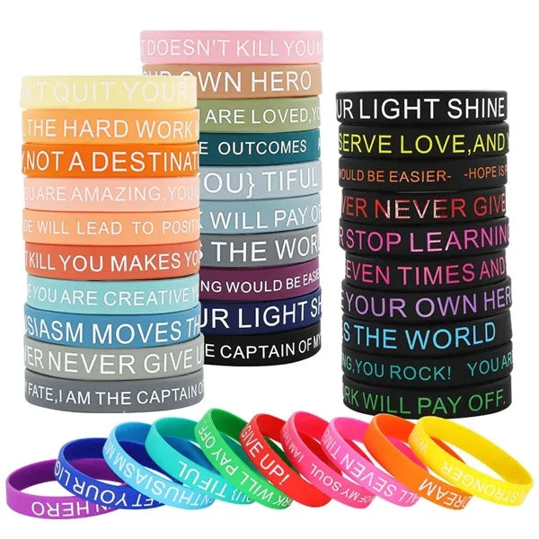 Motivational Quote Rubber Bracelets