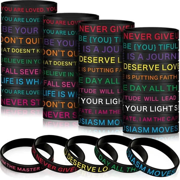 Motivational Quote Rubber Bracelets