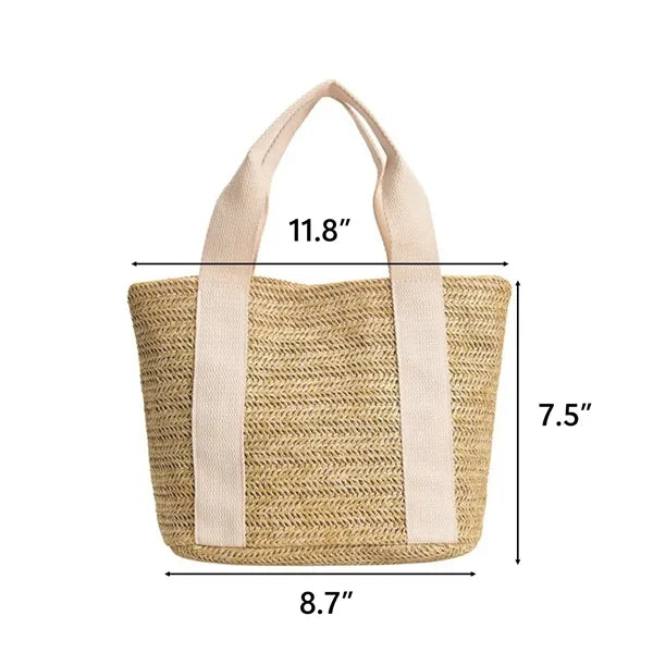 Straw Beach Tote Bag Travel Handbag