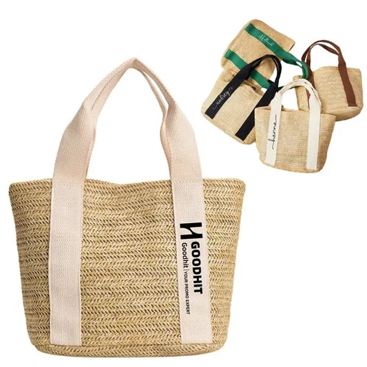 Straw Beach Tote Bag Travel Handbag