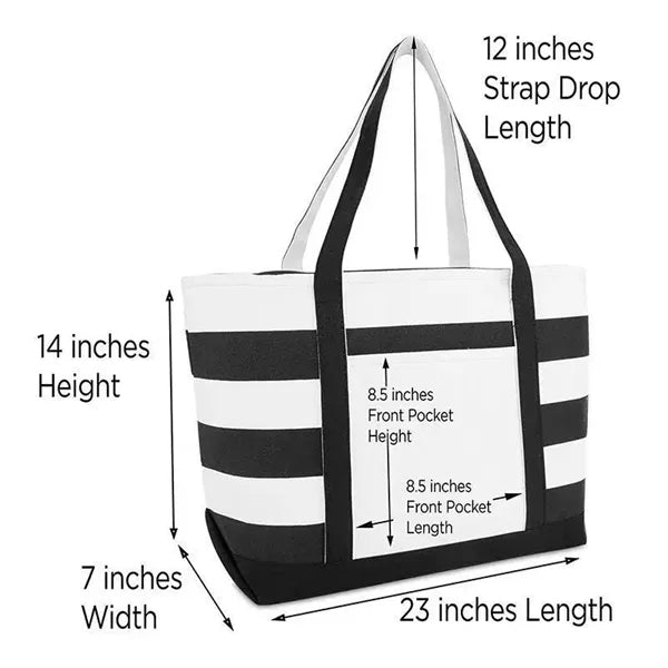 Cotton Canvas Nautical Tote Bag