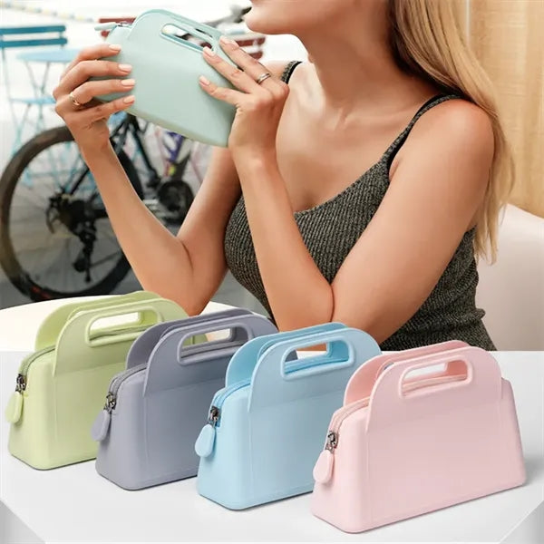 Silicone Cosmetic Zipper Tote Bag