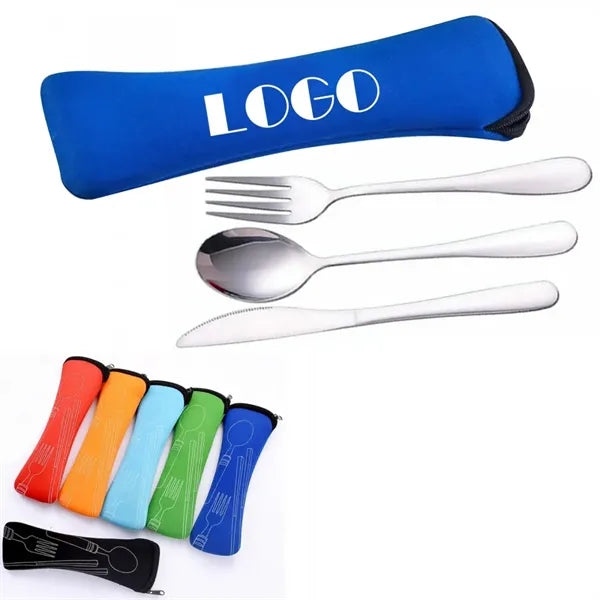 Stainless Steel Travel Cutlery Set with Pouch