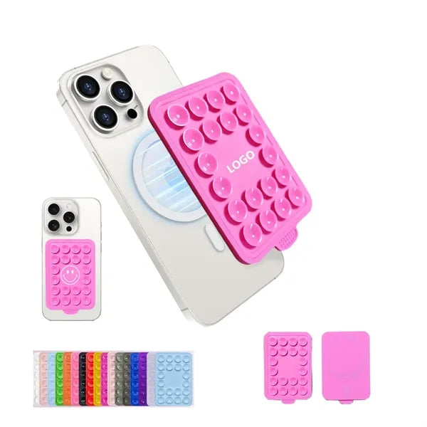 Silicone suction magnetic phone mount