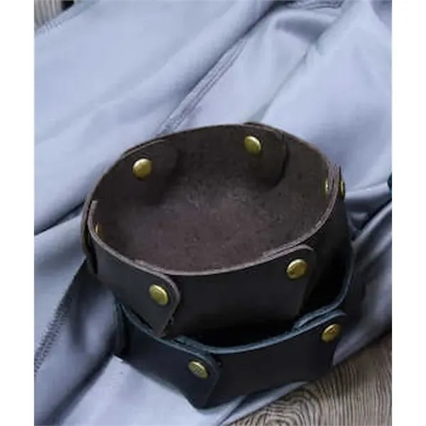 Darien Leather round catch all tray