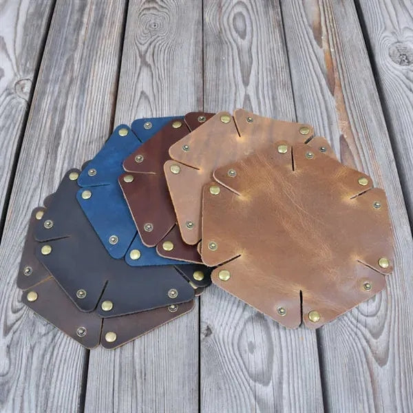 Darien Leather round catch all tray