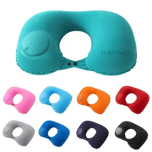 Soft Flocked Quick Inflate U-Shaped Event Pillow