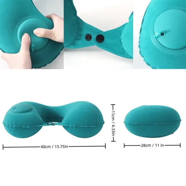 Soft Flocked Quick Inflate U-Shaped Event Pillow