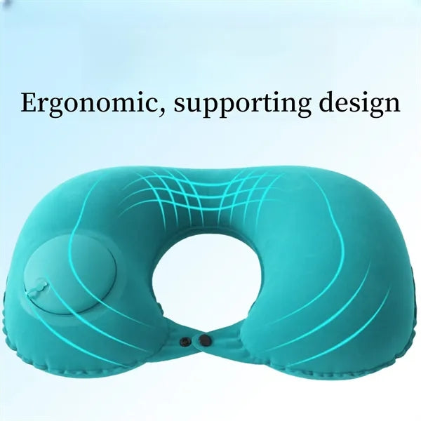 Soft Flocked Quick Inflate U-Shaped Event Pillow