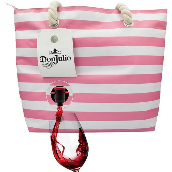 Wine Tote Bag Cooler with Hidden Spout