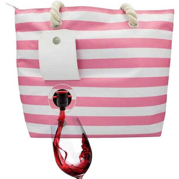 Wine Tote Bag Cooler with Hidden Spout