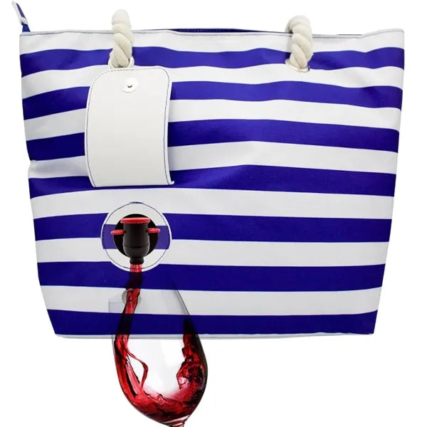Wine Tote Bag Cooler with Hidden Spout