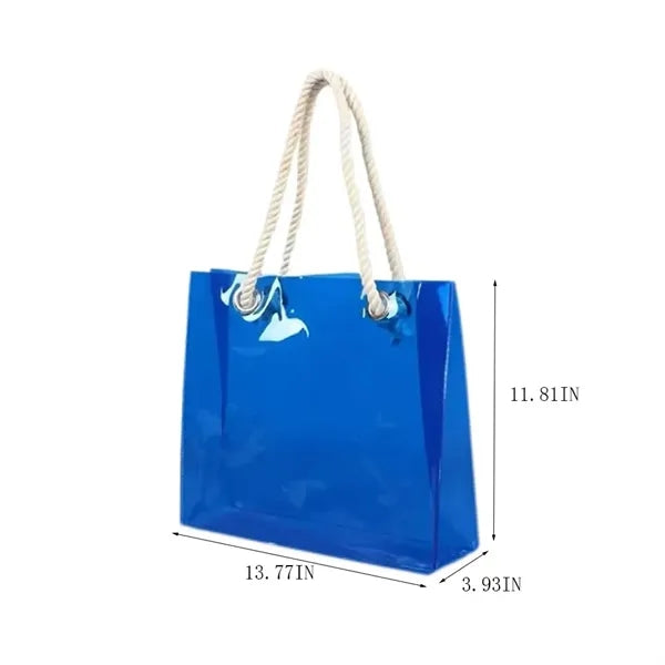 Cotton Rope PVC Clear Tote Bag