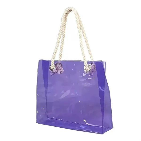Cotton Rope PVC Clear Tote Bag