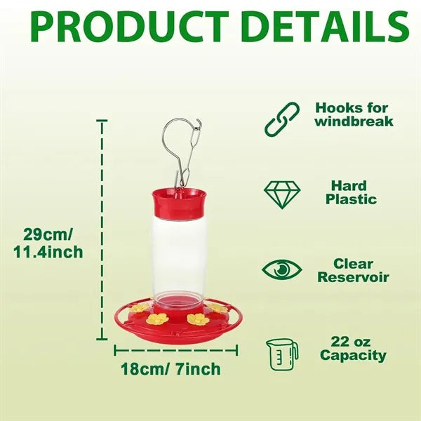 22 oz Hummingbird Flower Feeder