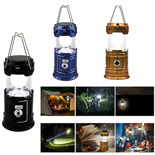 Solar Rechargeable LED Camping Lantern Flashlight for Emerge