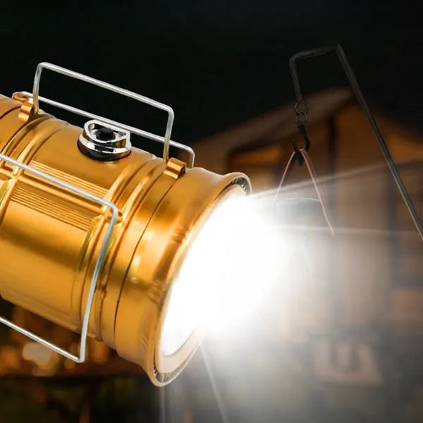 Solar Rechargeable LED Camping Lantern Flashlight for Emerge