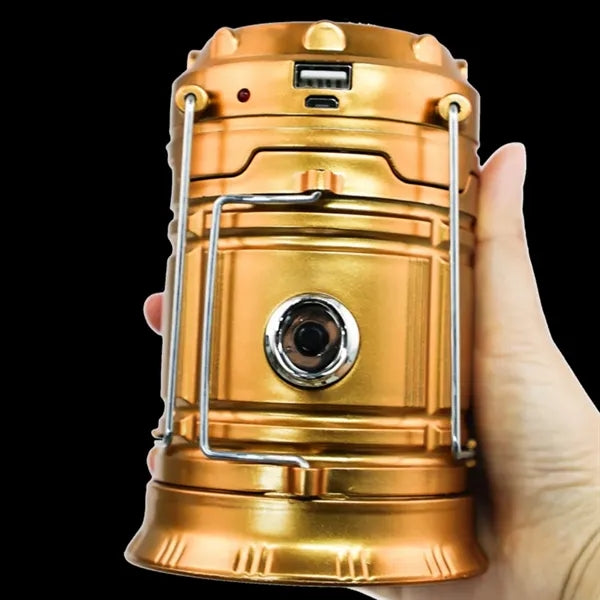 Solar Rechargeable LED Camping Lantern Flashlight for Emerge