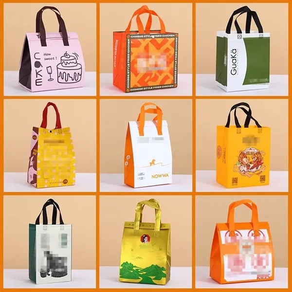 10" Classic Non-woven Fabric Catering Takeaway Bags