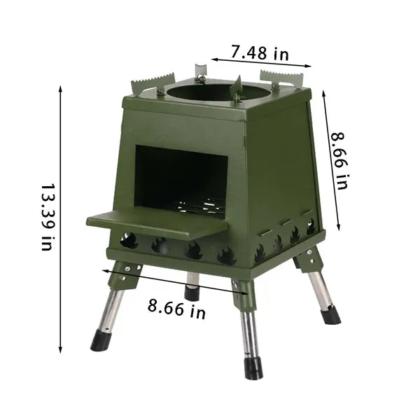 Hiking adjustable portable folding camping wood stove