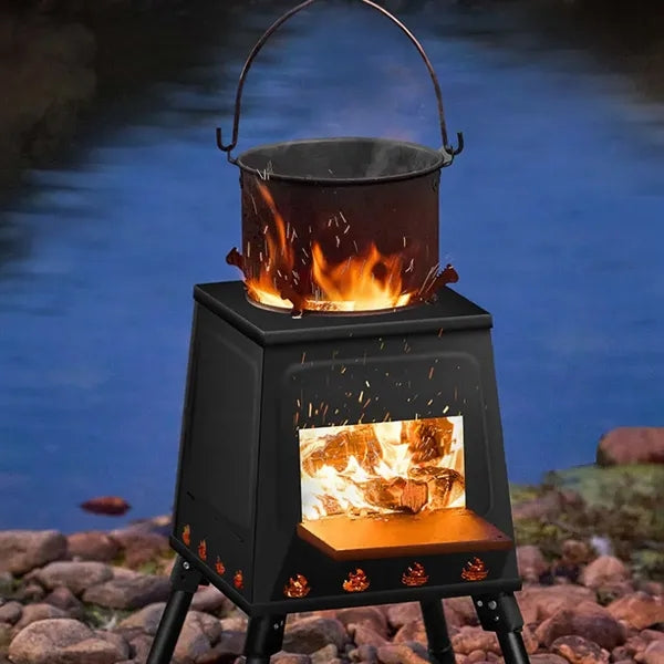 Hiking adjustable portable folding camping wood stove
