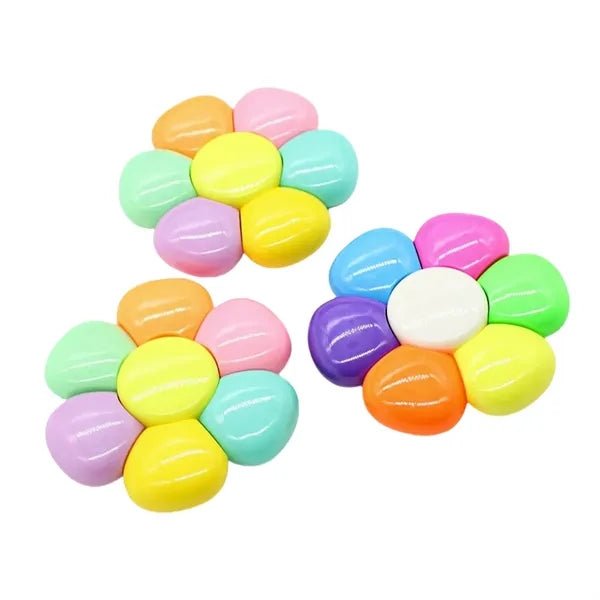 Flower Shape Watercolor Highlighter Pens w/ 6 Colors