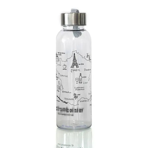 19oz Plastic Drinking Bottle w/ Cover and Rope Handle