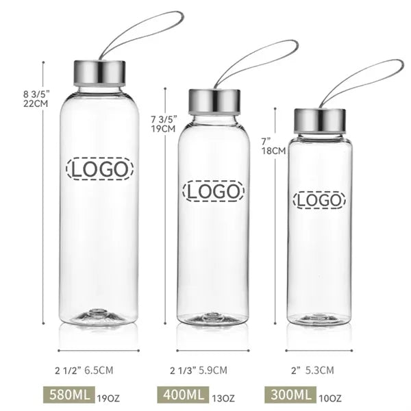 19oz Plastic Drinking Bottle w/ Cover and Rope Handle