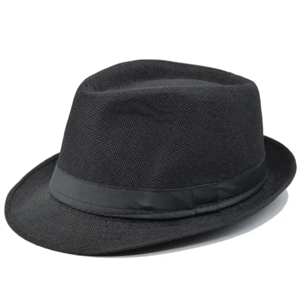 Men's Short Brim Straw Fedora Panama Hat