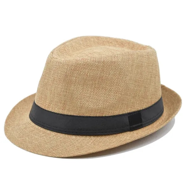 Men's Short Brim Straw Fedora Panama Hat