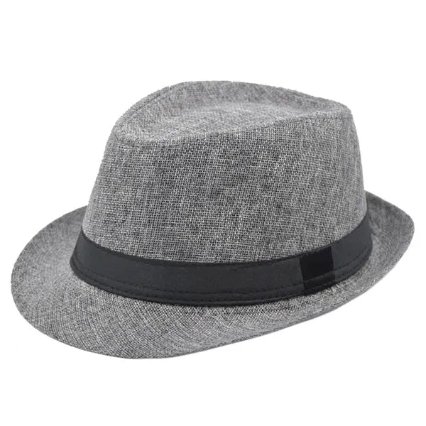 Men's Short Brim Straw Fedora Panama Hat