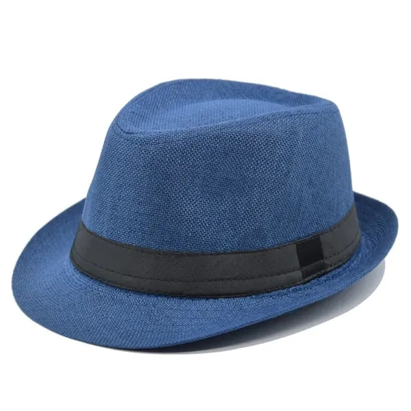 Men's Short Brim Straw Fedora Panama Hat