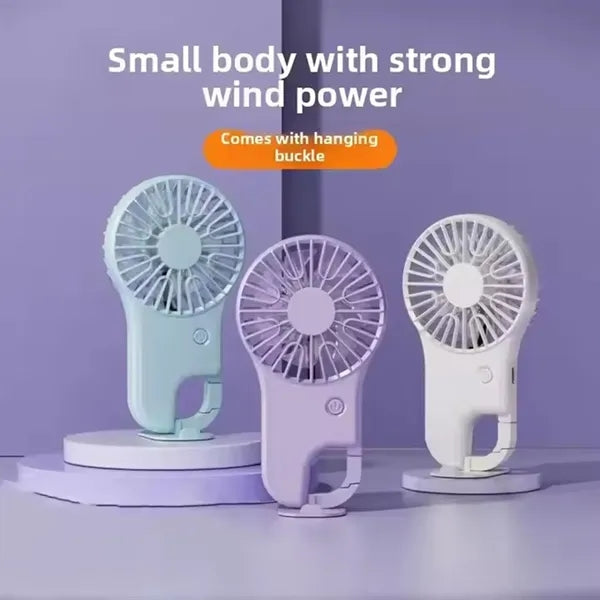 500 mAh Ultra-thin Hand Held Fan with Carabiner